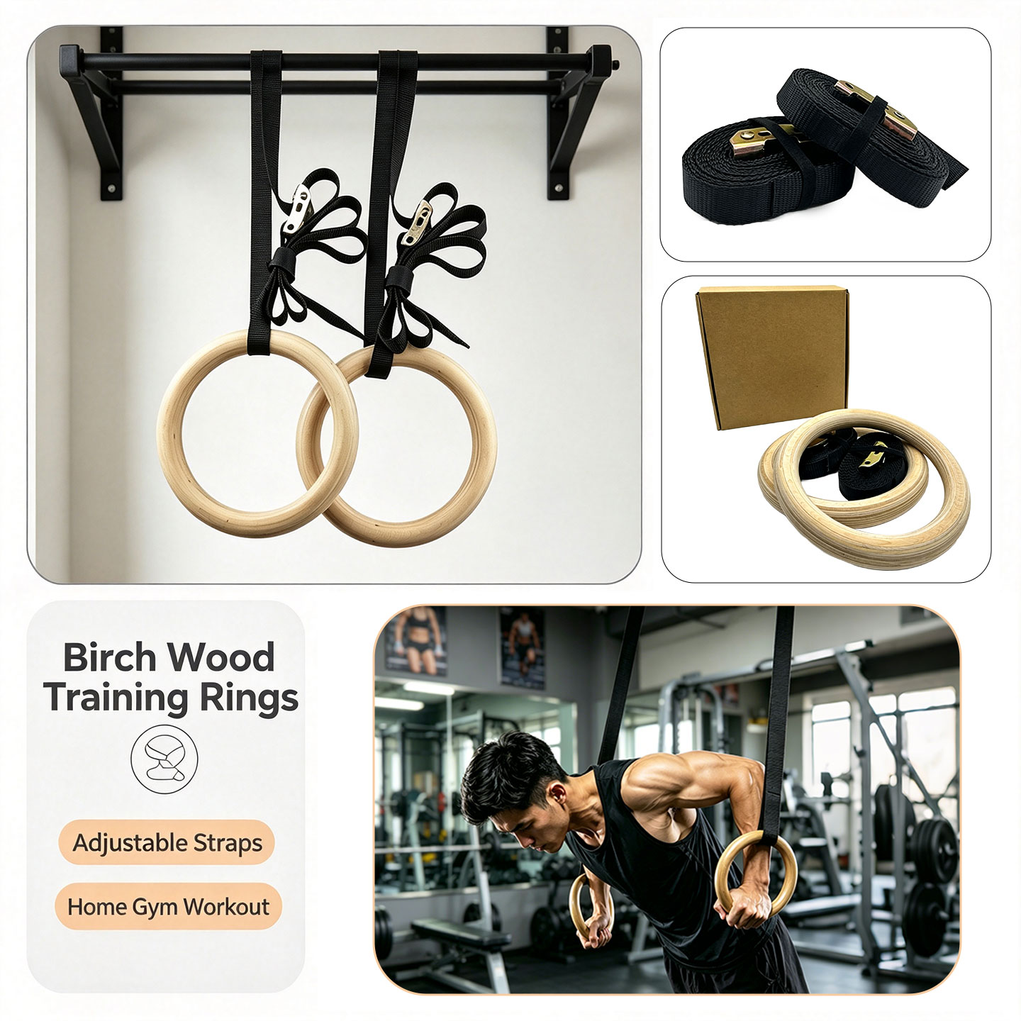 Kolce gimnastyczne z drewna br – Gymnastic Ring Wood recenzja i cena